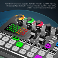 Tarjeta de Sonido con 16 Efectos de Sonido, Reducción de Ruido, Mezclador, Micrófono para Auriculares, Control de Voz para Teléfono, PC, Computadora, DJ, Estudio de Música, Fiesta