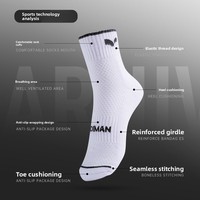 Chaussettes de sport YODIMAN pour le badminton et la course à pied, épaisses, absorbant l'humidité, séchage rapide, antibactériennes et désodorisantes