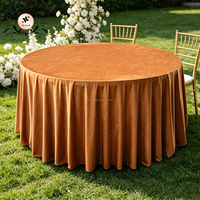Nappe Ronde en Velours de Hollande ANNIELU Luxe Premium Vert et Blanc pour Mariages et Événements – Décorations de Fête