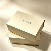 Boîte en carton de luxe en papier crème, personnalisée avec fermeture magnétique, pour emballage de cosmétiques, bougies et vêtements – Vente en gros