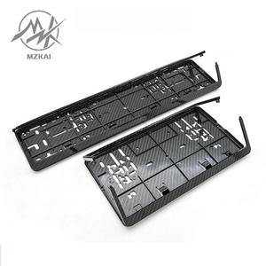 Accesorios de coche JDM impreso en blanco Abs plástico Número de coche soporte para matrícula marco fibra de carbono logotipo personalizado para Euro europeo - Product Image 2