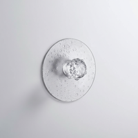 Poignée adhésive transparente en verre cristal pour armoire, sans perçage, sans trace, pour tiroir, porte coulissante, placard, mur de salle de bain