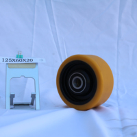 Roue de charge en PU haute résistance à l'usure, forte adhérence, capacité de charge lourde, 125x60x20mm pour chariot élévateur électrique Linde