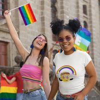 Vente en gros de nouveaux drapeaux arc-en-ciel, drapeaux gays miniatures avec mât blanc - Drapeau LGBT à tenir à la main