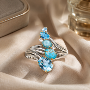 Anello a Forma di Onda Colorato, Anello di Tendenza per Donne, Design Elegante, Accessorio per Dito, Stile Unico - Product Image 3