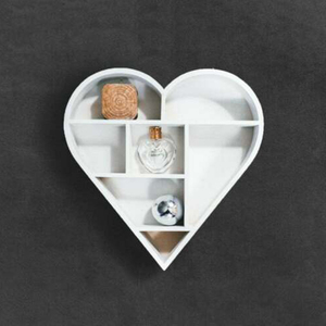 Display <strong>Heart</strong> Shape Grid Storage Wall Shelves Wooden Rustic Brown Display Storage Wall Mounted Bookshelf Wooden Floating Shelves - Product Image 5