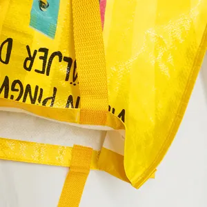 Bolsa de compras laminada de polipropileno, bolsa grande impermeable con logotipo, personalizada, rpet pp