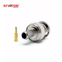 BNC conector macho de crimpado de Cable Coaxial RG59 para 3G/HD/SDI / CCTV conector de rf