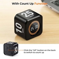 Timer Rotante Pomodoro 5/10/25/50 Minuti, Cronometro Conto alla Rovescia, Strumento per la Produttività sullo Scrivania, Timer a Cubo per ADHD