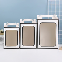 Boîte Cadeau en Carton avec Fenêtre Transparente, Emballage pour Poupée Jouet, Présentoir, Sac Cadeau en Papier Kraft pour Fleurs avec Poignée