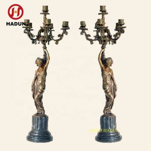 ラージキャストブロンズエレガントな女性ランプポスト像 - Product Image 2