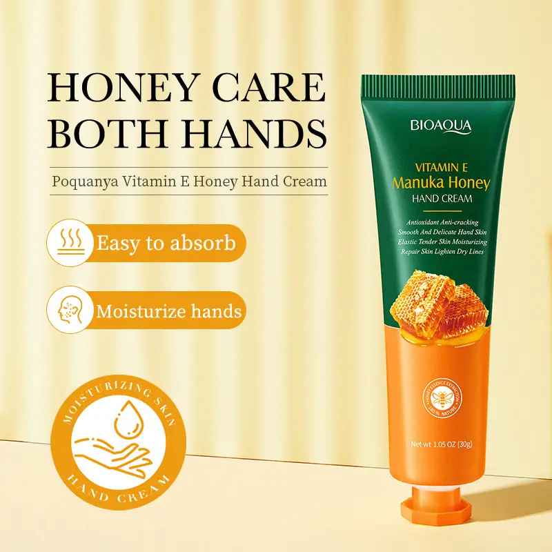 BIOAOUA Honey Hydrating Hand Cream making the hands more soft and smooth delicate and not tight Vitamin E hand cream 30g