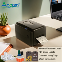 Thermo Thermique Printer Label Satin Transfer panas komersial untuk tag pengiriman pada kain tersedia