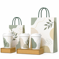 Ensemble d'emballages personnalisés pour café - Sac en papier kraft et gobelet à café jetable avec impression de logo