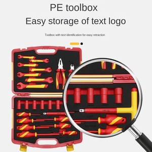 18-Mảnh Chất Lượng Cao Cách Điện Tuốc Nơ Vít Bộ Đa Chức Năng Thợ Điện Công Cụ Kit Hộp Công Cụ Di Động DIY Nhựa Công Nghiệp - Product Image 4