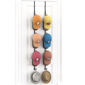 Over <b>Door</b> Hat <b>Rack</b> 4 Layers Black Hook Type <b>Storage</b> Holder For Baseball Caps Bedroom Wardrobe Home Use - Product Image 5