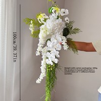 Buket Pengantin Bunga Artificial (Mawar Hydrangea) Gaya Hutan Terlaris Lintas Negara untuk Foto Perjalanan Gaya Taman