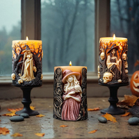 DUMO cetakan silikon 3d Halloween, cetakan silikon untuk lilin Diy, cetakan potret penyihir, cetakan Aromaterapi, cetakan dekorasi hadiah