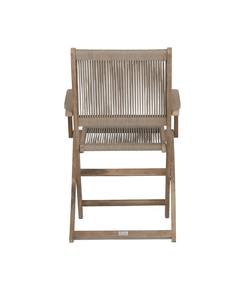 Silla de comedor plegable para exteriores con reposabrazos, marco de madera de acacia y asiento de cuerda duradero para uso en jardín o patio - Product Image 4