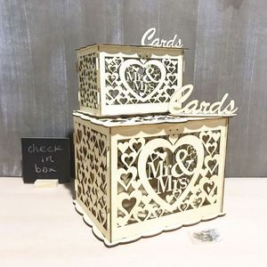 Wooden With Lock and Sign Greeting <b>Card</b> Keeper Money <b>Box</b> for Reception <b>Wedding</b> - Product Image 1