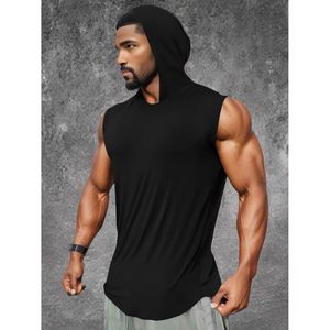 2025เสื้อกล้ามมีฮู้ดแขนกุดผู้ชายเสื้อยืดฟิตเนสออกกำลังกายฟิตเนสเพาะกายยิมฟิตเนส - Product Image 3