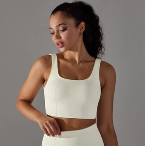 Workout Fitness Outfit High Waist Athletic Yoga Pants Activewear Custom Gym Two Piece tank Top Sets <b>Women</b> Sportswear - Product Image 2