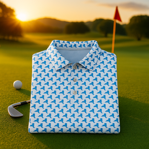 Polo de golf New York personnalisé de haute qualité, 88% polyester, 12% élasthanne, séchage rapide, coupe ajustée, sublimation, imprimé intégral - Product Image 1