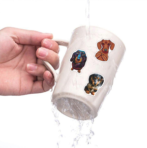 50 autocollants mignons de <span class=keywords><strong>teckel</strong></span> en dessin animé, autocollants en vinyle personnalisés, imperméables, pour journal, autocollants d'animaux pour enfants, autocollants décoratifs pour ordinateur portable, autocollants de chien - Product Image 2