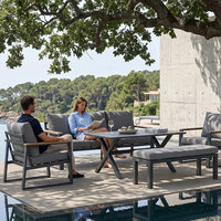 Ensemble de canapé de jardin en aluminium 5 places durable, design simple, moderne et minimaliste pour les zones de loisirs