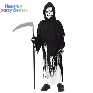 HESPER Nuevo Disfraz de Halloween para Niños, Disfraz de Monstruo con Guadaña, Mensajero Oscuro, Fantasma, Ceñíndose al Cuello, Disfraz Brillante en la Oscuridad, Disfraces para Juegos - Product Image 1