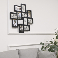 Bingkai foto kustom Set bingkai foto kayu rumah pertanian hitam untuk dinding (5 inci)