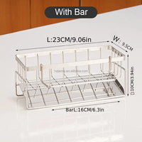 Égouttoir de cuisine en acier inoxydable avec support pour éponge, accessoire en métal durable