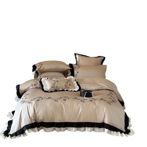 French Retro Style 100-Count Australian Cotton <b>Bedding</b> <b>Set</b> Floral Embroidered Ruffle Duvet Cover And Sheets Home Use - Product Image 5