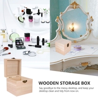 Boîte de rangement carrée en bois non finie maison bricolage pin matériel articulé non peint bijoux anneau affichage emballage