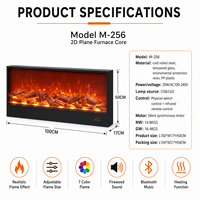 Chimenea Eléctrica con Inserto LCD de Tamaño Personalizado, con Llama LED, Construcción Metálica, para Uso en Hoteles y Hogares, Operación en Inglés