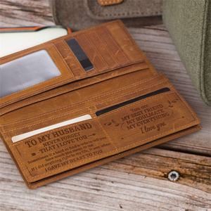 <span class=keywords><strong>Portefeuille</strong></span> long personnalisé en gros <span class=keywords><strong>Portefeuille</strong></span> en cuir Crazy Horse <span class=keywords><strong>gravé</strong></span> au laser Cadeau de pince à billets pour hommes - Product Image 3