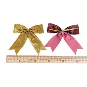Arco de terciopelo brillante Decoraciones para árboles de Navidad Lazos festivos multicolores para adorno de árbol de Navidad Regalo de decoración de vacaciones ideal - Product Image 1