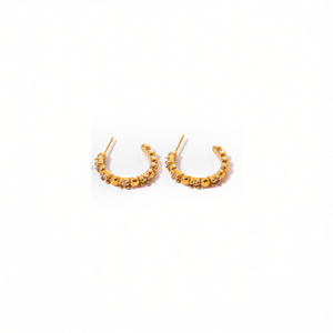 <b>Crystal</b> <b>Earrings</b> 316L Stainless Steel PVD Gold Plating Sustainable Resistant <b>Studs</b> For Women Jewelry - Product Image 2