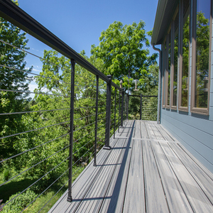 High Quality Vertical Exterior <strong>Iron</strong> <strong>Railing</strong> <strong>Rod</strong> Balustrades Fence with Modern Design Cable <strong>Railing</strong> - Product Image 3