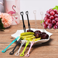 Groothandel 87mm hartvormige wegwerp mini cake vorkjes van voedselveilig, temperatuurbestendig plastic voor fruitproeverijen, hapjes en cocktails