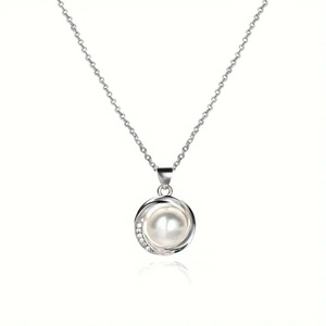 Collana con ciondolo geometrico rotondo per donna, gioielli semplici e alla moda, regalo per l'uso quotidiano - Product Image 3