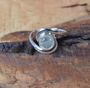 Anillo de Plata de Ley 925 con piedra natal de junio, conjunto de bisel de corte de pera de Prehnita verde Natural, piedras preciosas de diseñador, joyería fina, boda Unisex - Product Image 2