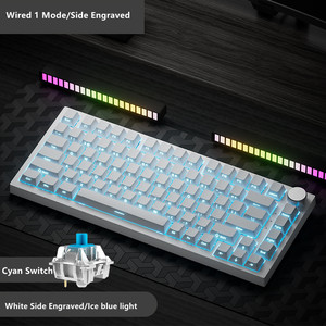 White Grey AK820 Wired 1 <strong>Mode</strong> Mechanical <strong>Keyboard</strong> USB RGB LED <strong>Light</strong> PC Computer <strong>Gaming</strong> Mechanical Switch 75% <strong>Keyboard</strong> - Product Image 5