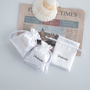 White Shiny Custom <b>Small</b> Gift <b>Draw</b> String Bag Pouch Pink Large Dust Silk Satin Pouch for Jewelry Hair Packaging Wine - Product Image 6