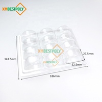 Barquette en plastique transparente pour macarons, 12 emplacements, emballage en blister, qualité alimentaire, boîte en plastique PET pour dessert, biscuits, baklava
