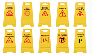 Señal de precaución de seguridad de suelo mojado de advertencia de <span class=keywords><strong>carretera</strong></span> de plástico amarillo plegable - Product Image 3