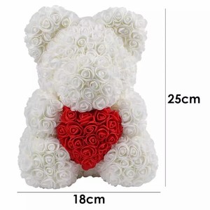 Commercio all'ingrosso pe rosa teddy bear san valentin osos de peluch al por mayor di Alta Qualità oso de peluche flor artificiale oso de flor - Product Image 3