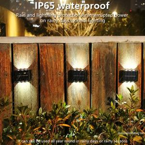 Lámpara Solar de Pared para Exteriores, Impermeable, con Iluminación LED Superior e Inferior, para Caminos y Jardines - Product Image 2