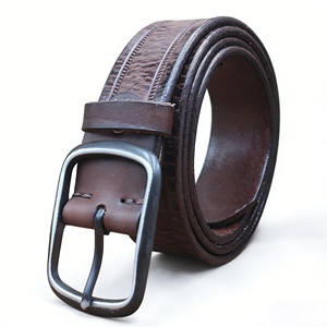 Cinturón de Cuero Genuino de Primera Calidad de 1.5 Pulgadas con Hebilla de Aleación, Estilo Retro, para Hombre, Casual, Vaquero, Diseño de Diseñador - Product Image 2