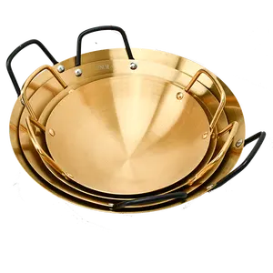 Utensilios de cocina de acero inoxidable de estilo lujoso, 24cm y 28cm, Color dorado, Wok con doble Mango, novedad